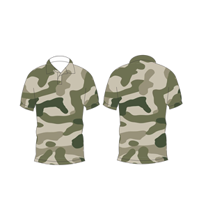เสื้อโปโลลายพรางวู้ดแลนด์คลาสสิกสำหรับผู้ชาย สีเขียวเบจ แขนสั้น สไตล์ลำลอง เสื้อยืดกอล์ฟ - Product Image 6