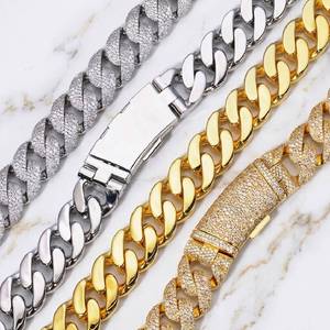 Nuevo collar de cadena cubana con diamantes de moissanita de diseño moderno, unisex, de dos tonos, oro rosa, estilo hip hop para hombre. - Product Image 6