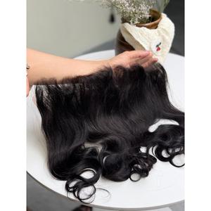 Nœuds invisibles 13x4 Lace Frontal Cheveux Vietnamiens Bruts de Donneur Unique Ondulés Noir Naturel Vente en Gros - Product Image 5