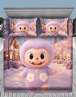 Juego de Sábanas de Microfibra con Estampado de Dibujos Animados para Niños, Personalizable, Moderno, con Fundas de Almohada, Diseño de Animación en 3D, 300 Hilos, Duradero y Resistente a la Decoloración