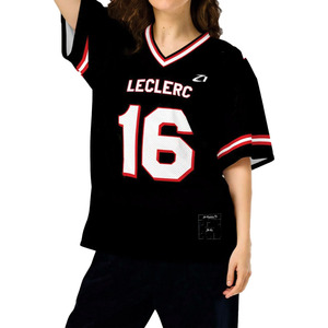 เสื้อฟุตบอลรุ่นใหม่สีดำ 2526 แบบตาข่ายระบายอากาศได้ดี  สามารถปรับแต่งโลโก้ทีมได้  สำหรับฤดูใบไม้ร่วง ผลิตจากโพลีเอสเตอร์ 100% คอวี - Product Image 2