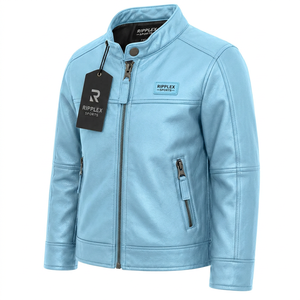 Chaqueta de cuero para niños diseñada para la moda moderna, con comodidad acogedora, rendimiento duradero y uso diario con confianza para niños y niñas. - Product Image 5