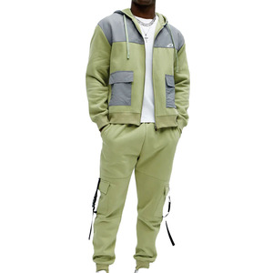 Ensemble de sweats à capuche zippés pour hommes en molleton de coton et pantalon de jogging – Tenue de sport décontractée – Fabricant OEM/ODM personnalisé en gros - Product Image 2