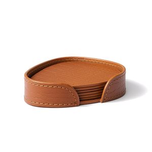 Premium Leather Coasters Set of 6 for Dining <b>Table</b> Coffee <b>Table</b> Home Decor Stylish Drink Coaster Set - Product Image 6