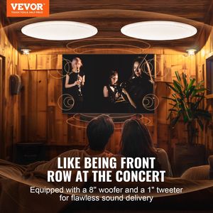 2 Altoparlanti da Incasso a Soffitto da 8 Pollici, 50 Watt, Sistema Flush Mount, Sensibilità 89dB, Impedenza 8 Ohm, Altoparlanti da Parete di Alta Qualità - Product Image 2