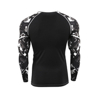 Meilleures ventes de vêtements d'arts martiaux : Rashguard de Jiu-Jitsu Brésilien pour hommes, T-shirt de compression, couche de base, manches imprimées