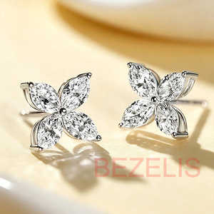Pendientes de diamantes ecológicos cultivados en laboratorio en plata de ley, diseñados para compromiso y uso diario, de alta calidad. - Product Image 1