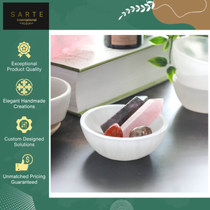 Indian Supplier Selling Top Quality Handmade Polished Eco-Friendly Natural Selenite Healing <b>Crystal</b> Bowl at Low Market Price - Product Image 4