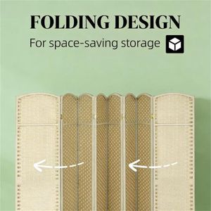 Beige Privacy Screen <b>Room</b> Partition Set of 8 Screens & <b>Room</b> <b>Dividers</b> - Product Image 2