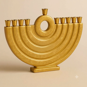 Elegante Menorah de Resina para Hanukkah, Portavelas de 9 Velas, Decoración Moderna para el Hogar con Diseño de Estrella, Regalo Judío Único y Ecológico - Product Image 6