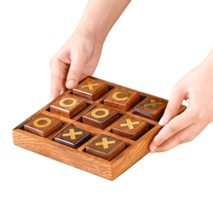 Jeu de Tic Tac Toe en bois pour table basse, décoration de salon et de bureau, jeux de société classiques pour les soirées en famille, pour enfants et adultes - Product Image 2