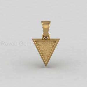 Base Triangular de Plata de Ley 925 Chapada en Oro de 14k de 10mm para Cabujón, Engaste en Blanco para Joyería DIY con Resina, Fornituras para Recuerdos - Product Image 1