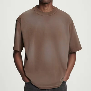 Blank Washed Tee Shirt Heavyweight 100% Cotton Mens Streetwear Regular Fit Breathable Tee Shirt Custom Logo Label Blank T-shirt - Product Image 1