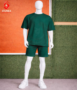 100% Cotton Men's Summer Casual T-Shirt & Shorts <b>Set</b> Breathable Short Sleeve High Street Style with Customizable Options - Product Image 5