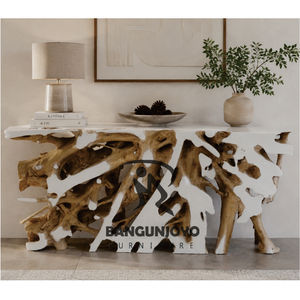 Console en racine de teck avec une combinaison de couleurs personnalisable, idéale pour l'entrée d'une maison, d'une villa - Product Image 1
