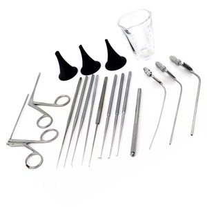 Ensemble d'instruments de myringotomie de 18 pièces en acier inoxydable, instruments chirurgicaux ORL, kit de chirurgie auriculaire manuel, ensemble d'otologie professionnel, CE - Product Image 1