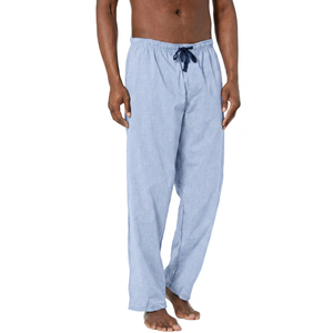 Men's <b>Light</b> Blue Corduroy Mid Waist Fleece Sleep Pants Elastic Drawstring Casual Winter Breathable Quick Dry <b>Trousers</b> - Product Image 4