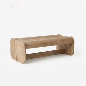 Mesa de centro Santorini de madera premium, minimalista, de madera maciza de teca, rectangular, para sala de estar, mesa baja, unidades para espacios reducidos - Product Image 1