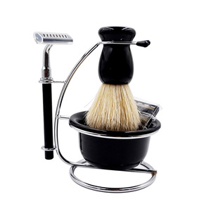 Ensemble de rasage manuel en acier inoxydable de haute qualité personnalisé avec gobelet étanche, couleur et logo personnalisables - Product Image 1