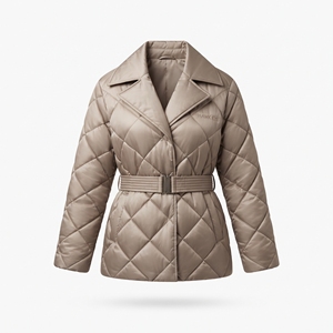 Chaqueta Acolchada Ligera de Invierno para Mujer, con Cinturón, Estilo Casual, Cálida y Aislante - Product Image 3