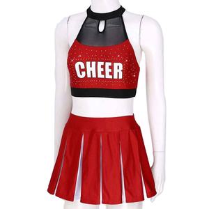 เสื้อกั๊กทรงสปอร์ตแบบไม่มีแขน ตกแต่งขอบด้วยผ้าสีตัดกันและประดับด้วยคริสตัลวิบวับ เหมาะสำหรับชุดเชียร์ลีดเดอร์ - Product Image 1