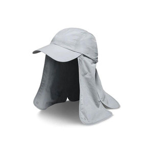 Breathable Wide Brim Sun <b>Hat</b> With Neck Flap Adjustable For Outdoor <b>Summer</b> Use Unisex Adult Casual Style Light Gray - Product Image 1