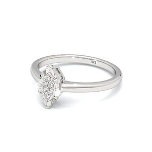 Bague minimaliste en diamant naturel de forme marquise en argent sterling 925 pour femmes - Product Image 3