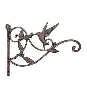 Support mural décoratif en fer pour plantes suspendues, paniers de fleurs, mangeoires à oiseaux, carillons éoliens et lanternes - Lot de 1 - Product Image 1