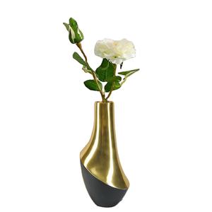 Jarrón de Metal chapado en oro y negro, decoración de Metal atemporal, florero personalizable, jarrón elegante personalizado para el hogar y la Oficina - Product Image 1