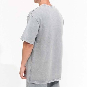เสื้อยืดโอเวอร์ไซส์ผ้าฝ้าย 100% ล้างสีแบบแอซิดวอช ปักโลโก้ตามสั่ง สไตล์สตรีทแฟชั่น เสื้อผ้าผู้ชาย ขายออนไลน์ - Product Image 3
