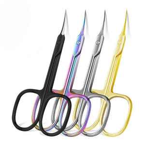 Stainless Steel Beauty Cuticle Scissors Extra-Fine Cuticle Trimmer Manicure Pedicure Curve Precise Pointed Tip Grooming <b>Kit</b> <b>Nail</b> - Product Image 1