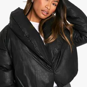 Custom Made Women's High Quality Cotton Puffer Jacket <b>Waterproof</b> <b>Winter</b> Crop <b>Coat</b> with Embroidery New Trend Bubble Puffer Jacket - Product Image 6
