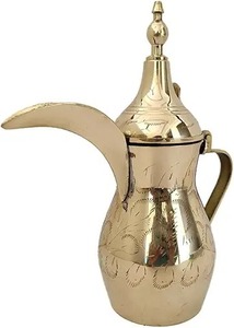 Juego de Té Marroquí de Lujo con Grabado Dorado, Bandeja de Servicio y 6 Tazas, Tetera de Latón Artesanal para Decoración Moderna del Hogar y Majlis - Product Image 5