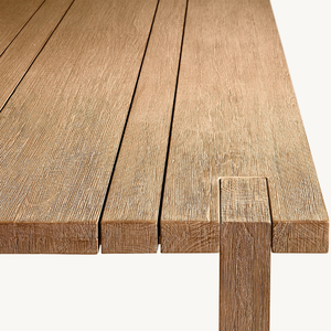 Mesa rectangular para exteriores con un estilo moderno y sencillo, hecha de madera de teca ecológica. - Product Image 5