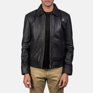 OEM Custom <b>Men's</b> Casual Vintage <b>Leather</b> <b>Jacket</b> for Spring Autumn and Winter High Quality Light Fabric <b>jacket</b> for <b>men</b> - Product Image 2