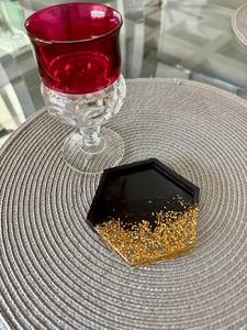 Decorative Resin Coaster Handmade Resin Coasters With <b>Wood</b> <b>Slices</b> Irregular Shape Wabi Sabi Design Non Slip Table Mats Coaster - Product Image 6
