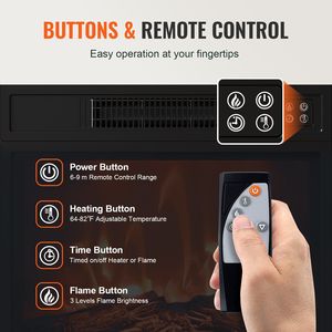 Soporte de TV con Chimenea Eléctrica, Consola de Esquina con 20 Luces LED, Diseño Vintage para Televisores de hasta 50 Pulgadas - Product Image 5