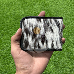 Portefeuille en cuir de vachette naturel de luxe pour homme, porte-cartes fin, fait main, élégant, d'inspiration western, portefeuille en cuir de vachette - Product Image 1