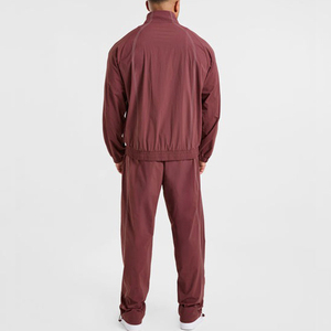 Solid Color Heavyweight <b>Men</b>’s Custom Made Windbreaker Tracksuit Set Polyester/Nylon Stand Collar <b>Jacket</b> With Pockets Tracksuit - Product Image 2