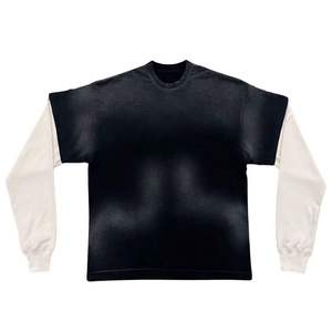 Camiseta Oversize de Algodón Pesado Tejido con Efecto Desgastado Ácido y Decolorado por el Sol, Estilo Urbano, Fabricante de Marca Privada - Product Image 2