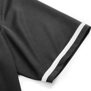 Unisex Black <b>Baseball</b> Jersey Short Sleeve Button Front Moisture Wicking Solid Color Adult Regular Fit - Product Image 5