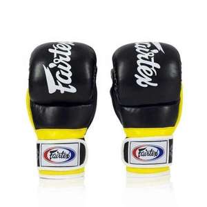 Gants d'entraînement en cuir véritable imperméables de qualité supérieure Fairtex MMA Shooter Sanda Sparring à lacets Rouge Noir - Product Image 5