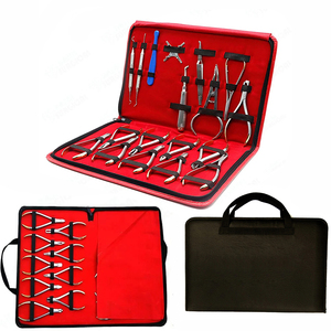 Juego de Instrumentos Quirúrgicos Dentales de 18 Piezas, Acero Inoxidable Manual, Certificado CE Clase I, Kit de Herramientas de Ortodoncia, Estuche Rojo - Product Image 5