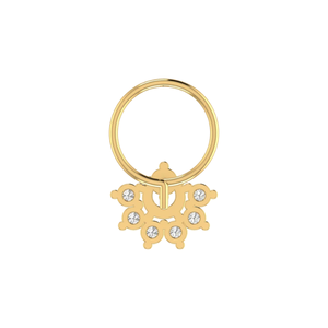 Bijoux de piercing fin en or 14 carats Épingle de nez en diamant naturel de 0,15 ct avec motif de fleur éternelle - Product Image 5