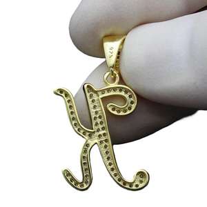Colgante de Letra K con Diamante Moissanite, Plata de Ley 925, Letra del Alfabeto con Incrustaciones de Diamantes, Sin Cadena, Regalo - Product Image 4