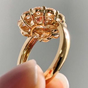 2ct Lab Grown Diamond Cut Halo Cluster Engagement Wedding <b>Ring</b> Statement Floral Minimalist 14K Solid Gold IGI Certified <b>Ring</b> - Product Image 3