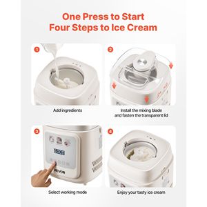 Machine à gelato et yaourt glacé automatique verticale de 1 litre sans pré-congélation avec compresseur intégré 4 M - Product Image 5