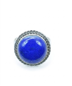 Wholesale Natural Blue <b>Lapis</b> <b>Lazuli</b> Round 925 Sterling Silver Gemstone <b>Ring</b> Handmade Elegant Fine Jewelry - Product Image 1