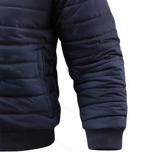 Veste matelassée pour homme, manteau d'hiver actif, longue veste rembourrée pour homme, vêtement d'extérieur épais sans capuche - Product Image 4