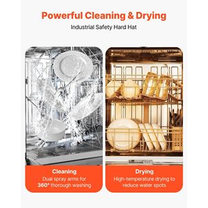 Lave-vaisselle encastrable de 24 pouces, cuve en acier inoxydable, 14 couverts, 8 programmes de lavage, 23,82 x 25,2 x 33,78 pouces, faible niveau sonore - Product Image 3